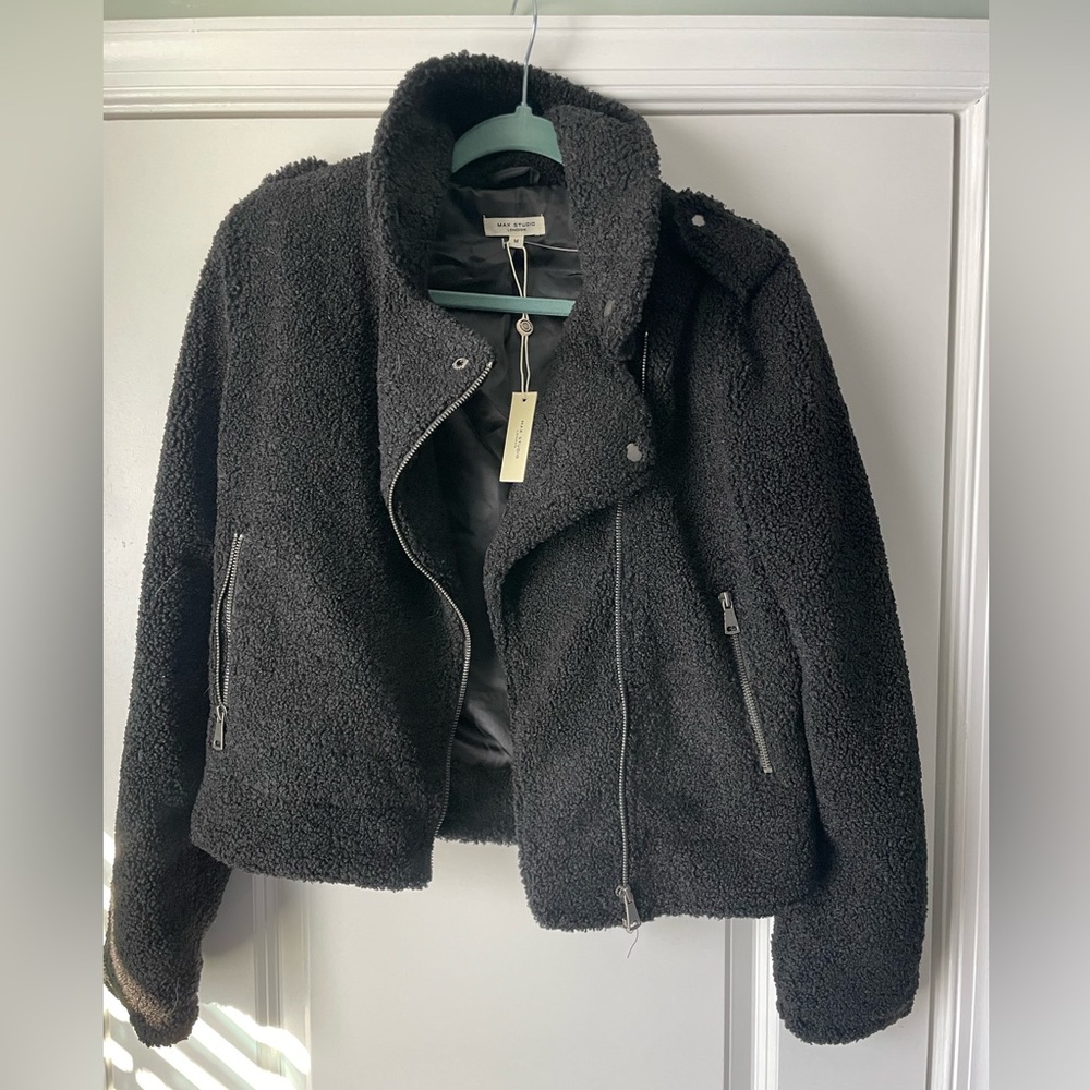 NWT Max Studio Sherpa Motojacket